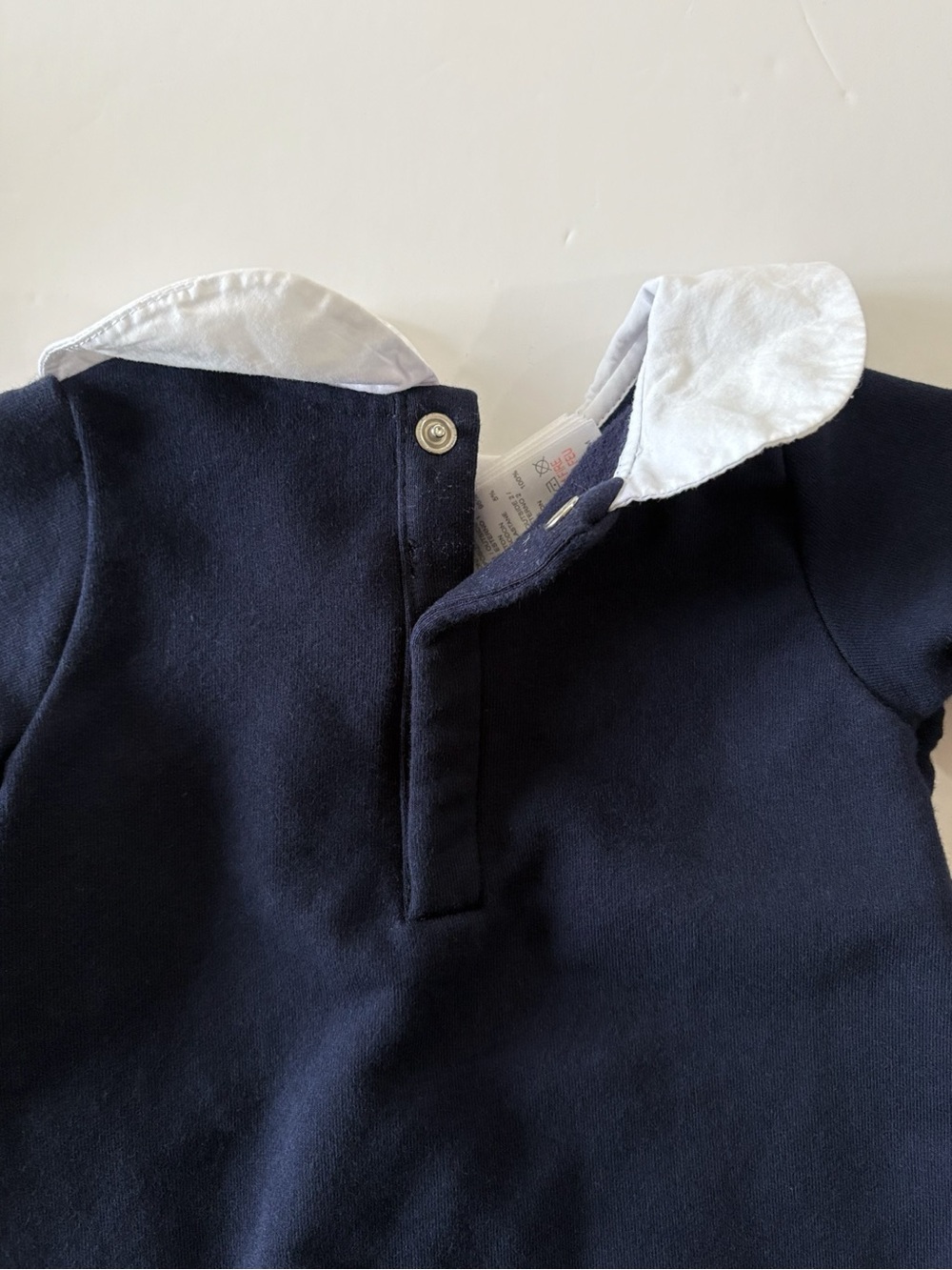 Jacadi Paris Baby Girls 3M Navy Peter Pan Cat Collar Dress French Preppy Cute - Picture 4 of 4